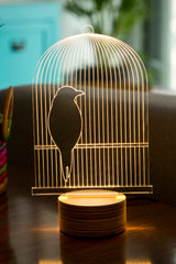 מנורת לד לשולחן | דגם כלוב ציפורים