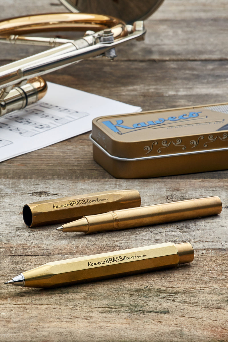 Kaweco BRASS Sport -  עפרון מכני 0.7 קומפקטי תוצרת קוואקו גרמניה עשוי מתכת פליז/בראס