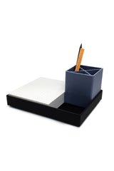 אורגנייזר לשולחן מקרטון מצופה הכולל מגש-בלוק ומעמד עפרונות  - דגם לנה