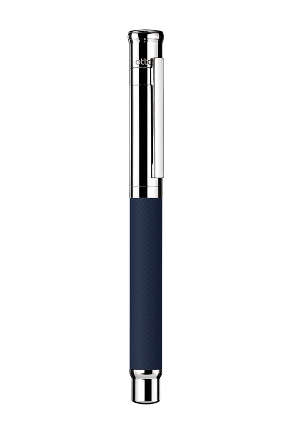 עט נובע בגימור לכה כחולה מט עם חריטת גוליו | עיצוב 04 | OTTO HUTT