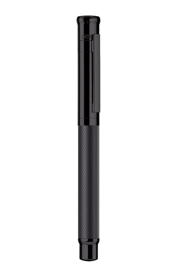 עט רולר  ALL BLACK בגימור לכה שחורה מט בציפוי PVD | עיצוב 04  | OTTO HUTT