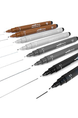 עט רפידוגרף בצבע לבחירה - אפור בהיר/אפור כהה/חום כהה של חברת UNIBALL היפנית