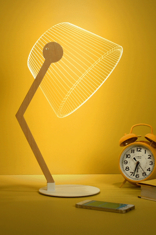 מנורת לד לשולחן עם דימר רגל עץ בהיר  | דגם ZIGGI